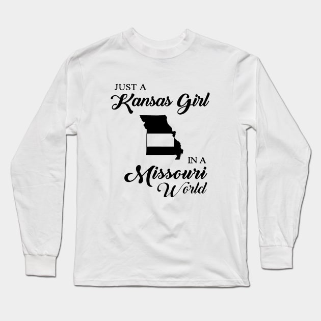 Just A Kansas Girl In A Missouri World Mom Long Sleeve T-Shirt by hathanh2